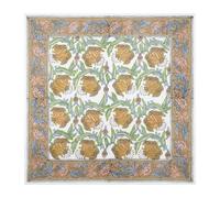 18x18 Inches Cotton Napkins Set of 4, Brown Green, Washable Hand Block Printed Reusable Cloth Napkins For Dinning, Party, Wedding, Halloween Home Decor Autumn