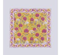 18x18 Inches Cotton Napkins Set of 4, Yellow Pink, Washable Hand Block Printed Reusable Cloth Napkins For Dinning, Party, Wedding, Halloween Home Decor Autumn