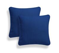 (18x18", Navy Blue) Set of 2 Plain 100% Cotton Soft Decorative Square Cushion Covers throw Pillow cases, Home Decor For Sofa couch Bed & Chair in 16" 18" 20" sizes