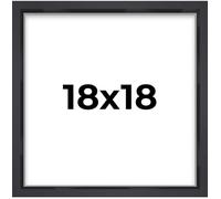 18x18 Shadow Box Frame Contemporary Black Finish | 3/4" Depth of Usable Space| Interior Size 18x18 Inches| UV Resistant Acrylic, Acid-Free Backing, Wall Hangers | Made in USA