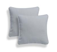 (18x18", Silver) Set of 2 Plain 100% Cotton Soft Decorative Square Cushion Covers throw Pillow cases, Home Decor For Sofa couch Bed & Chair in 16" 18" 20" sizes