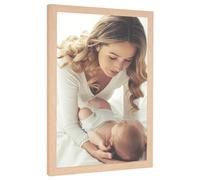 18x27 Frame Natural Woodgrain, 27x18 Picture Frame Beige, Rustic Poster Frame, Large 18 by 27 Gallery Family Concert Portrait Photo Frame Anniversary/Birthday/Wedding/Thank you/Christmas Gift