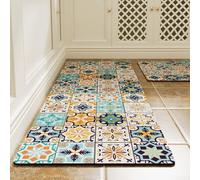 18x28 Boho Style Kitchen Floor Mat with Non Slip Backing Waterproof Design Cushioned Support and Material for Safe Cooking Area