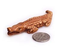 18x60mm Big Large Yellow Animal Crocodile Carved Bone Cabochon Beads for Jewellery Making Bulk 2 pcs