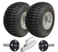 18x9.50-8 ATV Quad Trailer Kit Knobby Wheels ALKO Hub & Stub Axles Hitch 204kgs