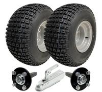 18x9.50-8 ATV Quad Trailer Kit Knobby Wheels Hub & Stub Axles Hitch 204kg Load