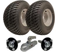 18x9.50-8 ATV Trailer Kit P332 Grass Wheels 35x35mm Stub Axles Cast Hitch 750kgs