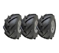 18x9.50-8 Open Centre Tyres on Rim Cleated Rotovator 4 Stud 100mm PCD (Set of 3)