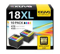 18XL Ink Cartridges Replacement for Epson 18 Ink Cartridges Compatible with Expression Home XP-102 XP-202 XP-205 XP-212 XP-215 XP-225 XP-30 XP-302 XP-305 XP-312 XP-315 XP-322 XP-325 (10 Pack)