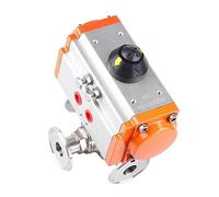 19-108mm Pipe 1.5" 2" -4" Tri Clamp L T Port 304 316L Stainless Steel Sanitary Ball Valve with Pneumatic Actuator Homebrew(32 AT63,L Port_SUS316)