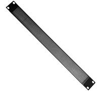 19" 1U Ventilated Mesh Blanking Rack Patch Panel - Vented Equipment Data Cabinet Module Plate Mount - Black Metal Cooling Empty Unit Cover & Fixing Screws