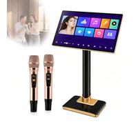 19/21.5 Inch Professional Karaoke Machine System, Capacitive Touch Screen Karaoke Player With Reverb, Wireless Mic, Built-in Power Amplifier, App Control, Wifi & Wired 21.5in 6T