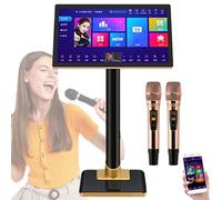 19" 21.5" Touch Screen Karaoke Machine - Wireless Microphone, Power Amplifier, Supports App & WeChat, Voice Assistant, Cloud Song Download - Perfect for Bars & Home Parties