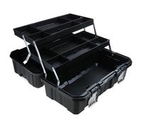 19/21inch Tool Box Three Layer Folding Metal Storage Toolbox Multifunction Organizer with Tray and Divider Storage Box Locking Pliers