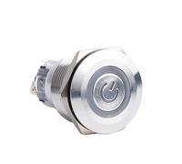 19/22/25mm IP67 Flat head Momentary Latching Power Button Ring LED Stainless Steel Push Button Switch IDGTTLDF(19MM,220V)