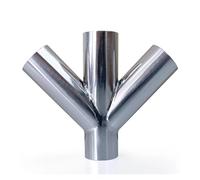 19 25 32 38 45 51 57 63 76 89 102 108mm Pipe OD Butt Weld Branch Y-Shaped 4 Ways 304 Stainless Fitting(89mm)
