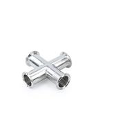 19/25/32/38/45/51mm Pipe OD 2" 1.5" Stainless Steel 304 4 Way Cross Sanitary Fitting Tri Clamp Feerule OD 50.5/64mm Home Brew(38mm x Ferrule 50.5)