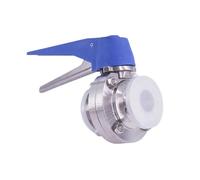 19 25 32 38 45 51mm Pipe OD x 1.5" 2" Tri Clamp Butterfly Squeeze Trigger Flow Control Valve 304 Stainless(45mm OD K64mm)