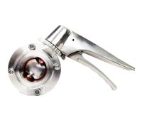 19/25/32/38/45/51mm Pipe OD x 1.5" 2" Tri Clamp Butterfly Squeeze Trigger Flow Control Valve SUS 304 Stainless(32mmPipeOD K50.5mm)