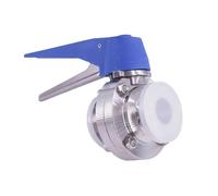 19 25 32 38 45 51mm Pipe OD x 1.5" 2" Tri Clamp Sanitary Butterfly Squeeze Trigger Flow Control Valve SUS 304 Stainless Brewing(304,19mm Pipe OD K50.5mm)