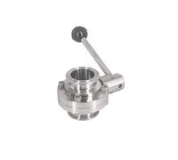 19/25/32/38/45/51mm Pipe OD x 1.5" 2" Tri Clamp Sanitary Butterfly Valve SUS 304/316L Stainless Steel Homebrew(19mm,SUS304_MID- Duty(6 BAR))