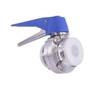 19 25 32 38 45 51mm Pipe OD x 1.5" 2" Tri Clamp Sanitary Squeeze Trigger Flow Control Valve SUS 304 Stainless Brewing 1Pcs(316,38mm OD K50.5mm)