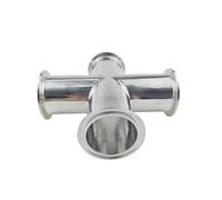19/25/32/38/45/51mm Pipe ODx1.5"/2"/2.5"/3"/4" Tri Clamp Cross 4 Ways Splitter Stainless Sanitary Fitting(57mm x Ferrule 77.5)