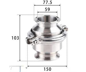 19 25 32 38 51-159Mm 1.5" 2" 3" 4" 5" 6" Tri Clamp SUS 304 316L Stainless Steel