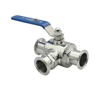 19/25/32/38/51mm SS304/316L Stainless Steel Three-Way Ball Valve T L Port sleeve/50.5/64mm(SUS316L,T-Port_25MM Ferrule 50.5)