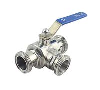 19/25/32mm SMS Connection SUS304 Stainless Steel T L Port Tee 3Ways Ball Valve(19mm,L Port)