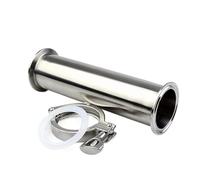 19/25/38/51/76mm SS304 Spool Tube Ferrule 50.5/64/91mm Flange Silicon Gasket Tri Clamp Pipe Fittings Length 100mm-500mm Cheerfully (Color : 1 Set, Size 45MM X 64_L500MM)