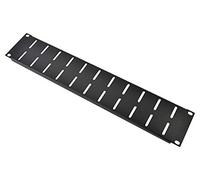 19" 2U Air Vent Rack Panel with Black Finish & Strengthening Flange