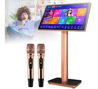 19.5/22 Inch Professional Karaoke,4K High-Definition Capacitive Touch Screen, with Dual Wireless Microphone, 27 Languages, Online Home Theater Player,for Bar Home Party,19.5inch-2TB