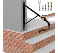 19.5" Handrail for Outdoor Steps,1-2 Steps Stair Handrails-Wall Mounted Wrought Iron Hand Railing-Powder Coated Carbon Steel-Metal Art Single Step Handrail-Step Grab Rail for Indoor Outdoor Stair Step