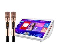 19.5 Inch Karaoke System, Capacitive Touch Screen Karaoke Machine, with Power Amplifier Function and DSP Reverberation Microphones, Premium Sound Effect and 1T, 2T, 3T Storage, for Family Bar Party