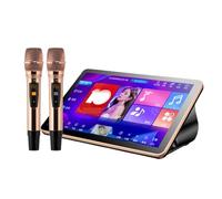 19.5 Inch Karaoke System, Capacitive Touch Screen Karaoke Machine, with Power Amplifier Function and DSP Reverberation Microphones, Premium Sound Effect and 1T, 2T, 3T Storage, for Family Bar Party