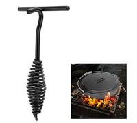 19.5cm Dutch Oven Lid Lifter, Cast Iron Dutch Oven Lid Lifter with Spiral Handle for Outdoor Camping Hiking, Camp Oven Lifter