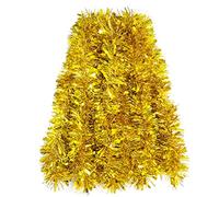 19.6 Ft Christmas Gold Tinsel, Chunky Gold Tinsel Garland for Christmas Tree, Wedding, Birthday, New Year Party