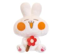 19.6-inch Soft Cotton Bunny Plush Toy - Large Red Flower Rabbit Doll, Elegant Giant Stuffed Bunny for Home Decor & Gifts