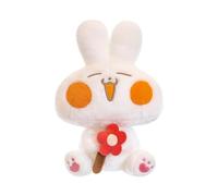 19.6-inch Soft Cotton Bunny Plush Toy - Large Red Flower Rabbit Doll, Elegant Giant Stuffed Bunny for Home Decor & Gifts
