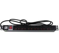 19" 6 Way UK Power Distribution Unit + IEC C14 UPS PLUG Mains Extension PDU Rack