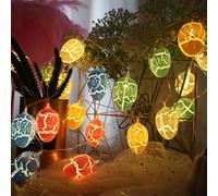 19.68ft Wire String Lights with Easter Colorful Eggs, 40 LED Easter Cracked Egg String Light, Battery Powered Decorative Light Indoor Outdoor for Party Holiday Home Decor