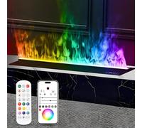 19.69-78.74in Water Vapor Fireplace,Smart App Electric Fireplace,128 Adjustable Flame Colors and 5 Brightness Levels,Touch/Remote/App Control Timer,Automatic Water Fullfill and Drainage 100cm/39.37in