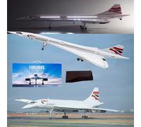 19.7" 1:125 Air France Concorde Model Jet Airplane Model Prebuilt Airplane Model Diecast Metal Simulation Aviation Collection Gift (Color : British Airways-LED)