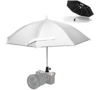 19.7'' Camera Hot Shoe Umbrella for Rain Cover Sun Shade Silver
