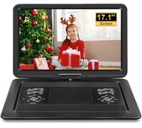 19.7 Inch Portable DVD Player with 17 Inch Large HD Screen, 5 Hours Rechargeable Battery, Portable DVD Player with Car Charger, Card Support