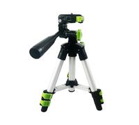 19.7" Lightweight Aluminum Tripod-Mini Portable Adjustable Tripod for Laser Level and Camera, with 3-Way Flexible Pan Head and Bubble Level, Quick Release Plate with 1/4"-20 Screw Mount