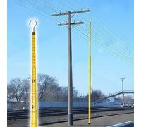 19.7ft/26.2ft/32.8ft/39.4ft/49.2ft/59ft Resin Extendable Measuring Stick Tool, Adjustable Height Rod with Hook, Portable Telescopic Ruler for Telecom Tower(Yellow,1800cm/59ft)