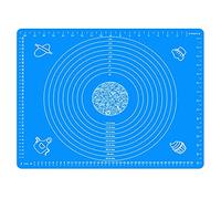 19.7''x15.8'' Non-Stick and No-Slip Silicone Baking Pastry Mat 50x40cm Fondant Mat Dough Rolling Mat with Measurement BPA Free (Blue)