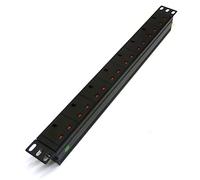 19" 8 Way UK Mains Power Distribution Strip Unit Extension PDU Data Rack Cabinet